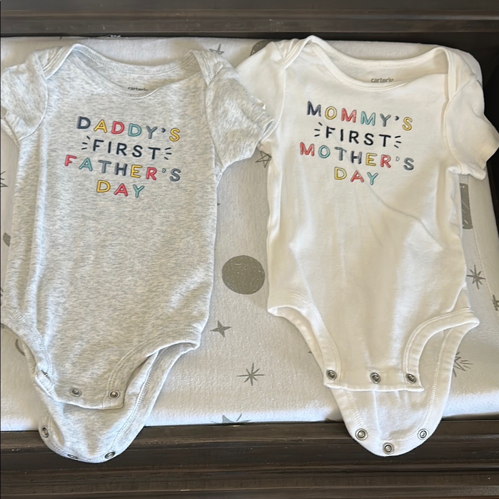Carter's Gray and White Baby One Piece Set